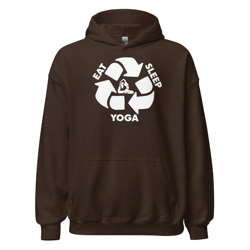 Eat Sleep Yoga Hoodie - Dark Chocolate Color
